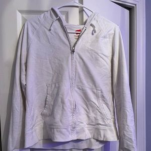 White Zip-Up Sweatshirt